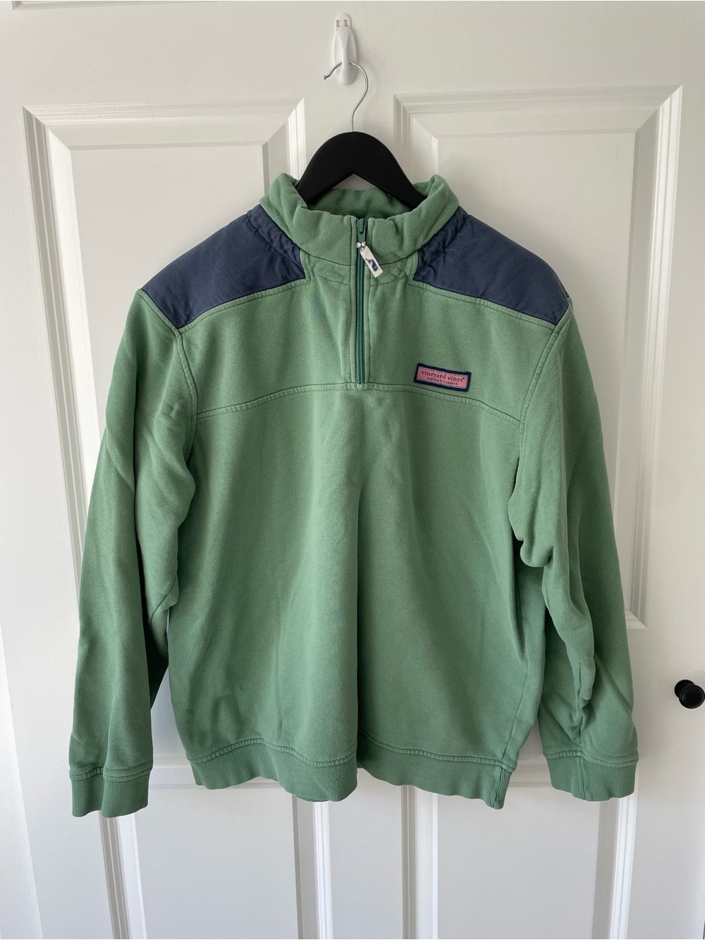 Vineyard Vines Shep Shirt Sweatshirt Green 1/4 Zip Pullover Cotton Womens Large